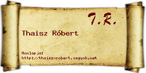Thaisz Róbert névjegykártya